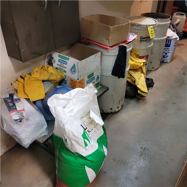 Floor dry, rags, qty of gloves, wet weather wear and misc.