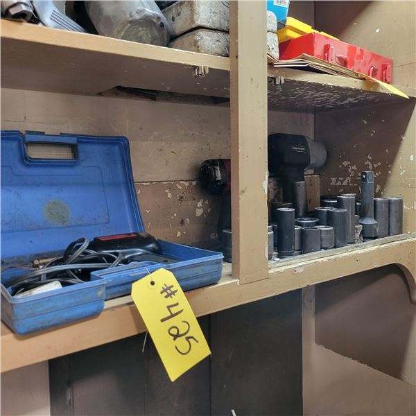 Impact sockets, 1/2" & 3/4" air impacts and soldering gun.