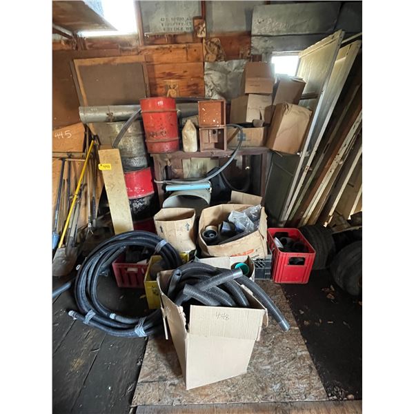 Barrels, hose, plumbing fittings & misc.