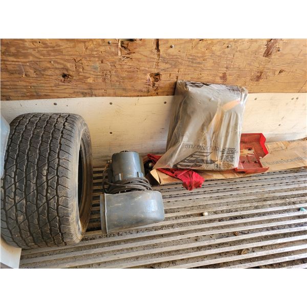 Small motor parts, seat cushion, elec. Blower, Phillips light bulbs, BF Goodrich 1 tire 295/50/15