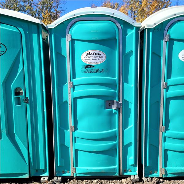 Porta Potty c/w hand sanitizer dispenser, urinal & TP dispenser