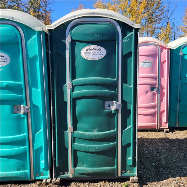 Porta Potty c/w hand sanitizer dispenser, urinal & TP dispenser