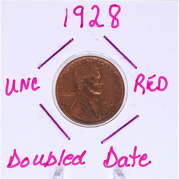 1928 Wheat Cent Red DDO