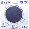 Image 1 : 1817 Coronet Head Large Cent