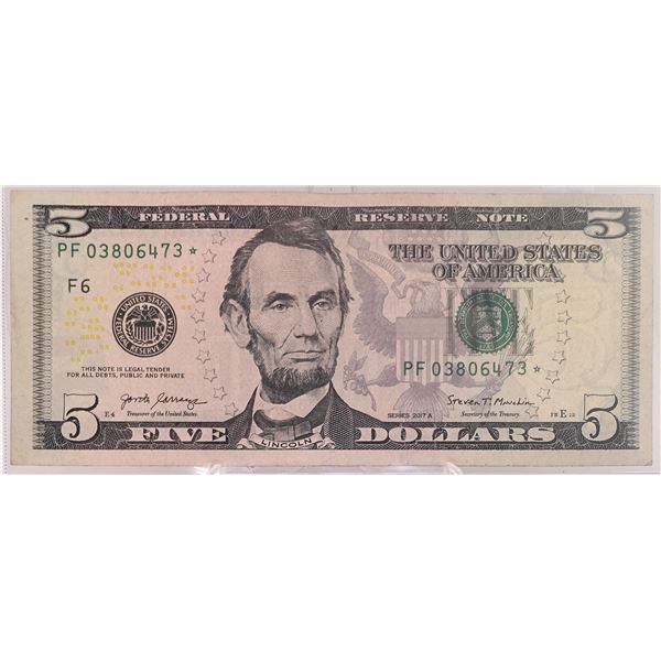 2007-A $5 Bill