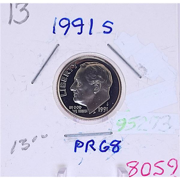 1991-S Roosevelt Dime Proof