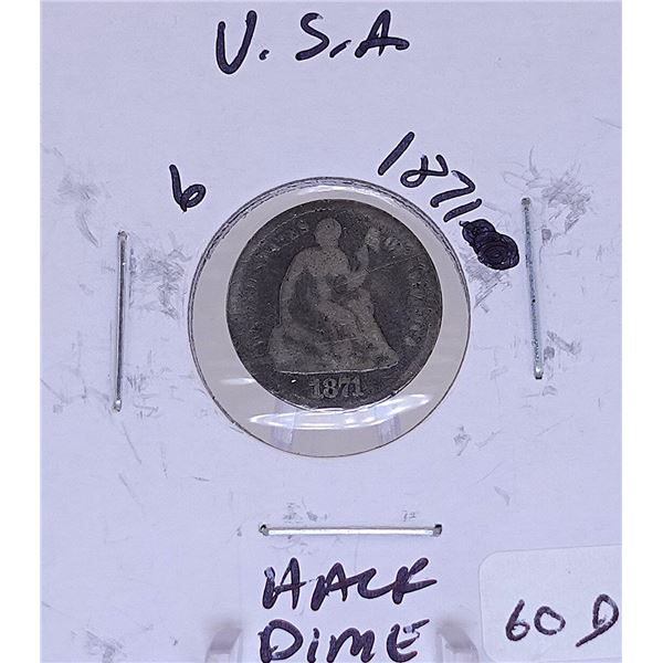 1871 Seated Half Dime