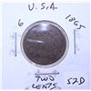 Image 1 : 1865 2 Cent Piece