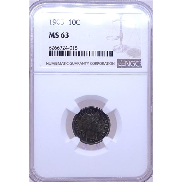 1905 10c Barber Dime