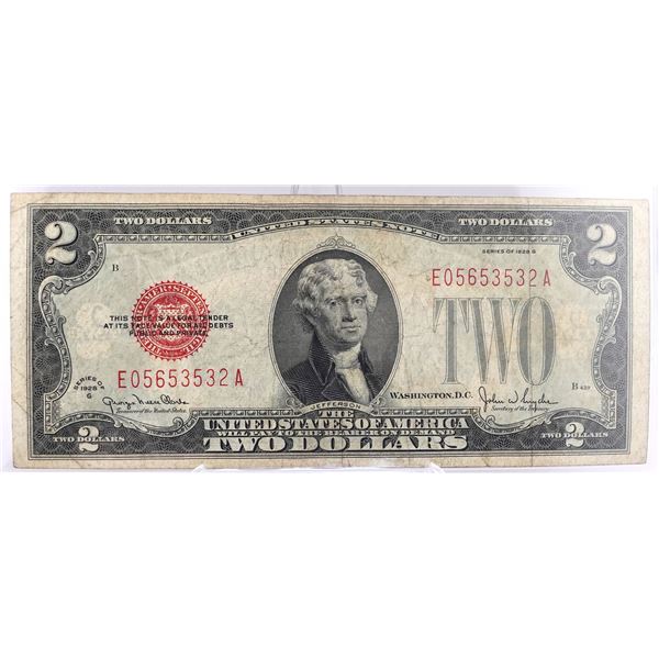 1928-G Red Seal $2 Bill