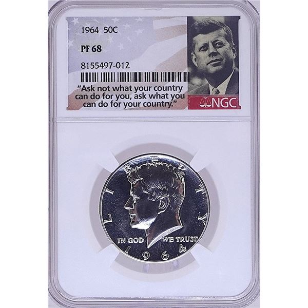 1964 Kennedy Half Dollar NGC Grade PF 68