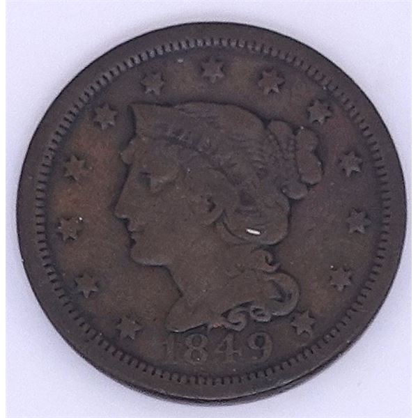 1849 Braided Hair Large Cent
