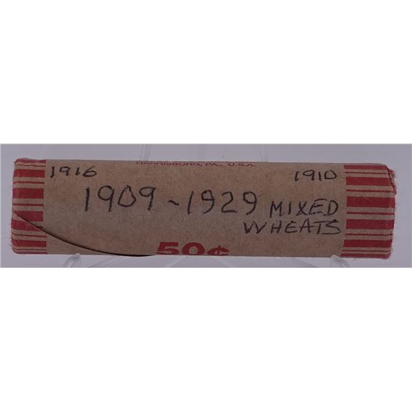 Roll of 1909-1929 Mixed Wheat Cents