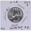 Image 1 : 1964-D Washington Quarter