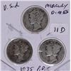 Image 1 : 1935 P, D, S Mercury Dime Set