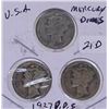Image 1 : 1927 P, D, S Mercury Dimes