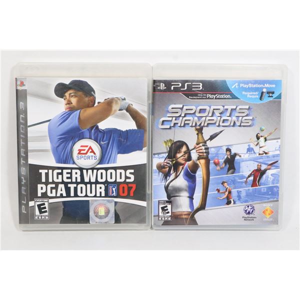 2 PS3 GAMES SPORTS CHAMPIONS AND TIGER