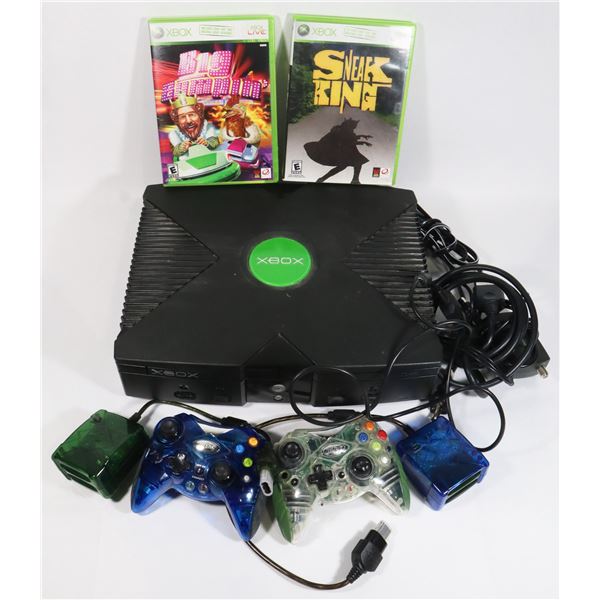 XBOX CONSOLE WITH POWER CABLE AND AV CABLE