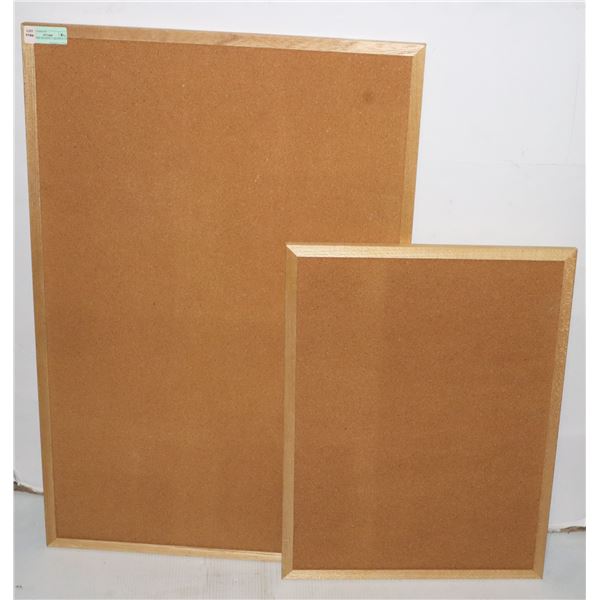 TWO CORK BOARDS, LARGER IS 24" X 36"