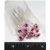 Image 1 : NEW FUCHSIA AND CLEAR RHINESTONE FLOWER HAIR PINS