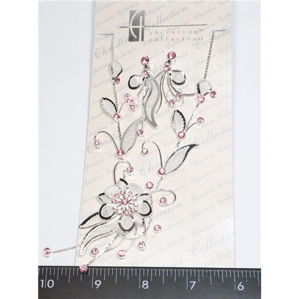 NEW CHRISTINA COLLECTION PINK RHINESTONE FLOWER