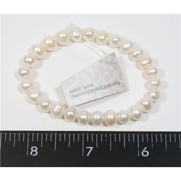 NEW MADE WITH SWAROVSKI ELEMENTS SIMULATED PEARL