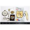Image 1 : LOT OF ASSORTED ITEMS SOME STAMPS. POCKET KNIFE