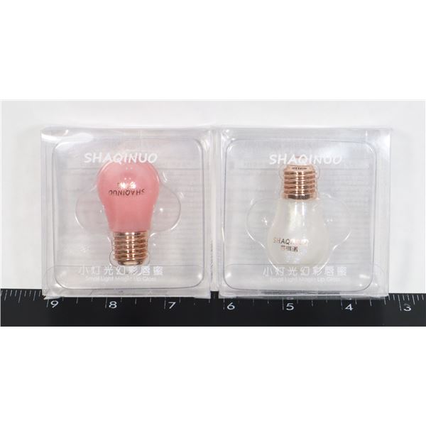 2 NEW BULB SHAPED GLITTER LIP GLOSS
