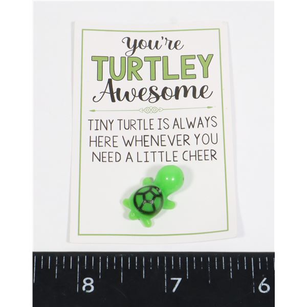 NEW GREETING CARD INSERT WITH DARK GREEN TURTLE