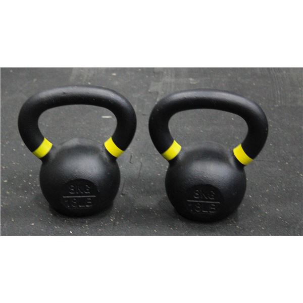 SET OF 2 8KG  KETTLEBELLS