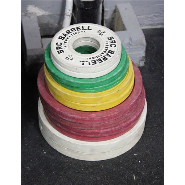 STACK OF 12 SMALL PLATES FROM 5KG - O.5KG