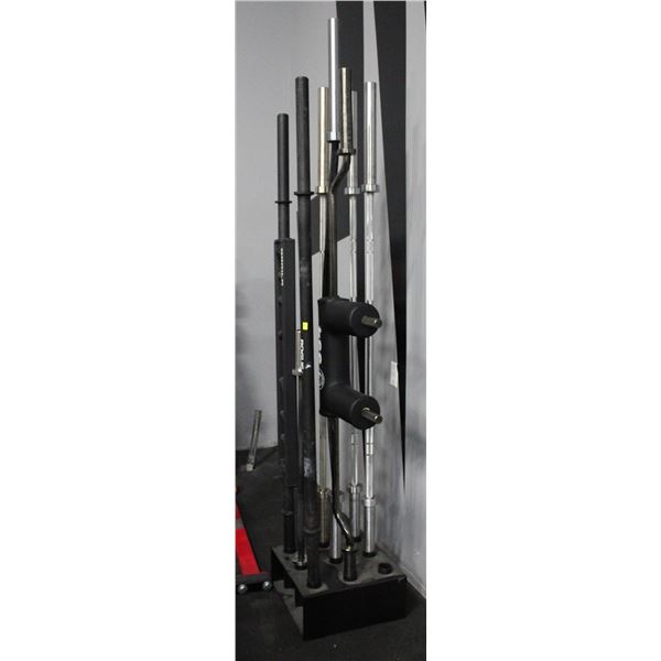 RACK WITH VARIOUS STYLES OF BARS