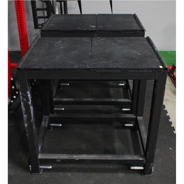 LOT OF 2 STEEL JERK STANDS