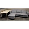 Image 1 : GREY SOFA W/ LIGHTWOOD VENEER TABLE
