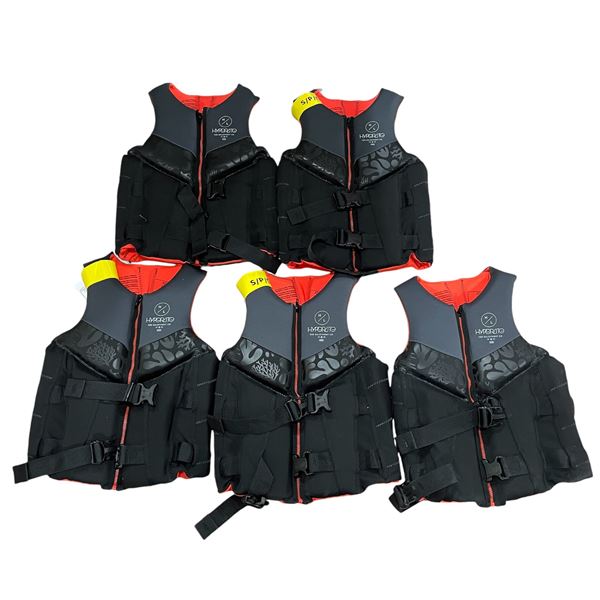 Group of 5 Hyperlite H2O life jackets (size S)