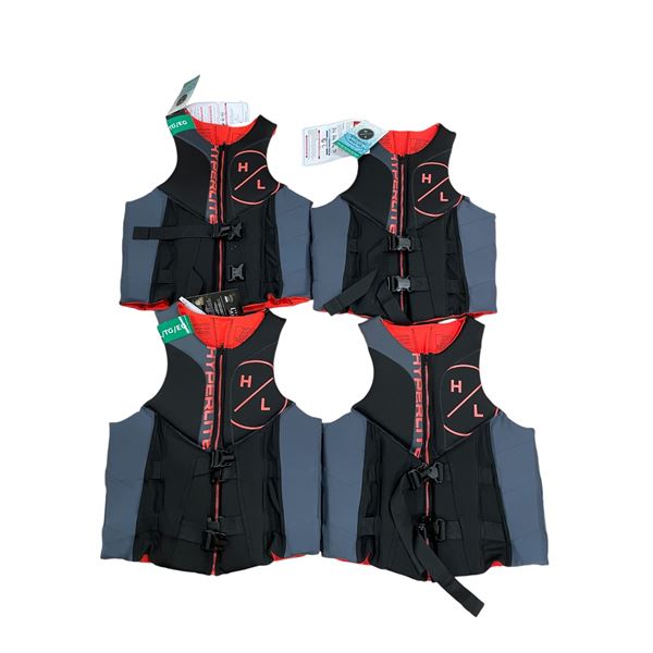 Group of 4 Hyperlite H2O life jackets (size XL)