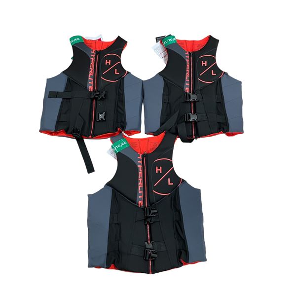 Group of 3 Hyperlite H2O life jackets (size XL)