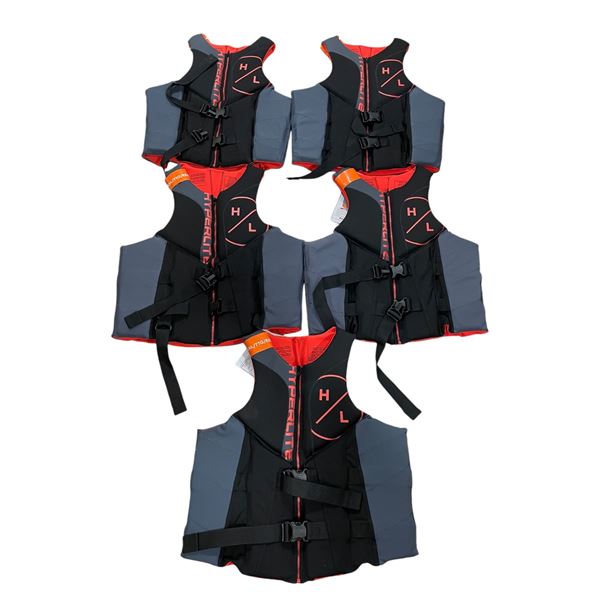 Group of 5 Hyperlite H2O life jackets (size XXL)