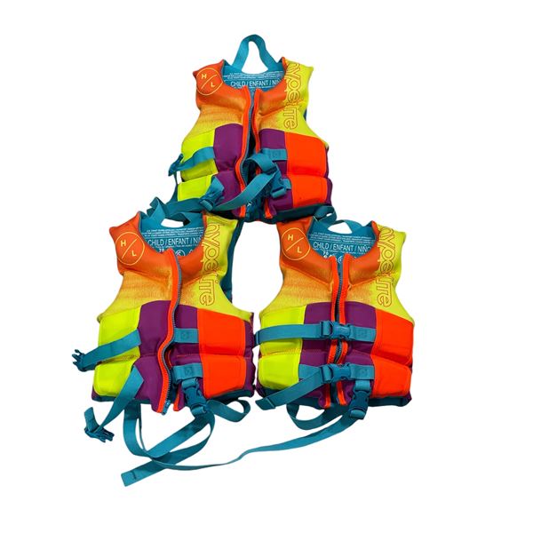 Group of 3 HyperLite lifejackets for child