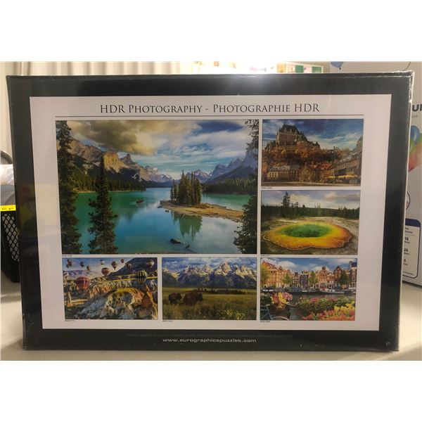 2pc - HDR Photography 1000pc puzzle of Dolomites Italian Elps & 1000pc puzzle of Flags of The World