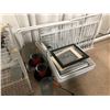 Image 3 : Group lot -  roasting pans/ wire cube storage/ wire baskets/ kettle & misc. vases/ 2 wood saws