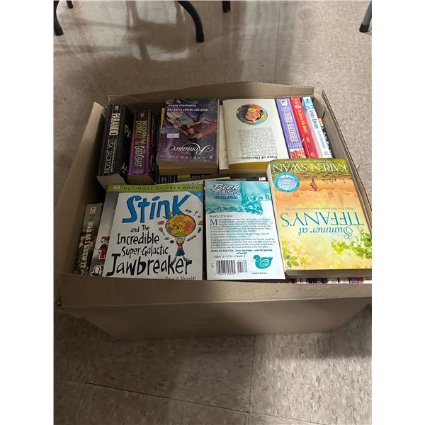 Box of assorted books