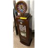 Image 1 : Upright Casino Storage Cabinet - Roulette Wheel Clock (approx. 3ft tall)
