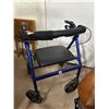 Image 2 : 2pc - Wheelchair, walker with seat and hard hat