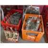 Image 1 : 2 vintage plastic Coca Cola crates & assorted years bottles & some Crush bottles