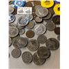 Image 2 : Assorted world currencies/ tokens/ Canadian silver dime etc.