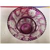Image 2 : Vintage Bohemian cut crystal purple vase/bowl