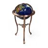 Image 1 : Inlaid globe w/ compass built in to stand - Inlaid with different gemstones - 34"H