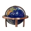 Image 2 : Inlaid globe w/ compass built in to stand - Inlaid with different gemstones - 34"H