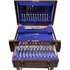 Image 3 : Vintage Viner's Ltd. Silverware in wooden display case on stand - 23x18x40" - Approx 29 pc